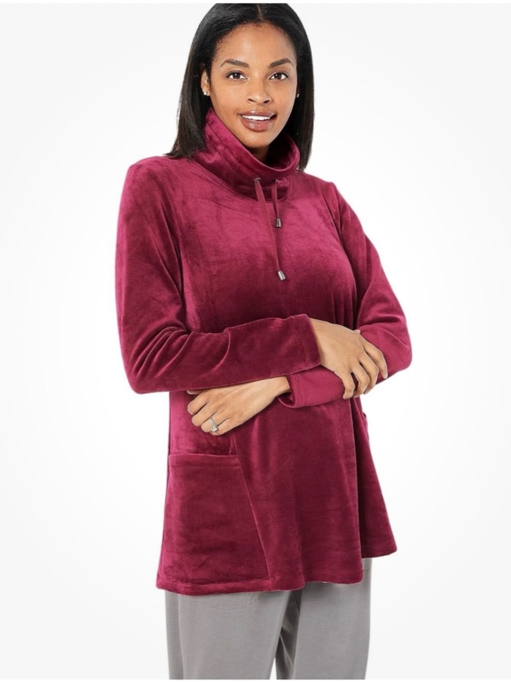 Susan Graver Weekend Plush Red Jacket